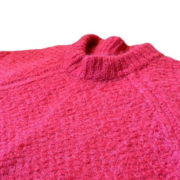 Sandro Pullover Mohair Blend Oversized Relaxed Jumper Knit Sweater Red 1 Small - Picture 5 of 9